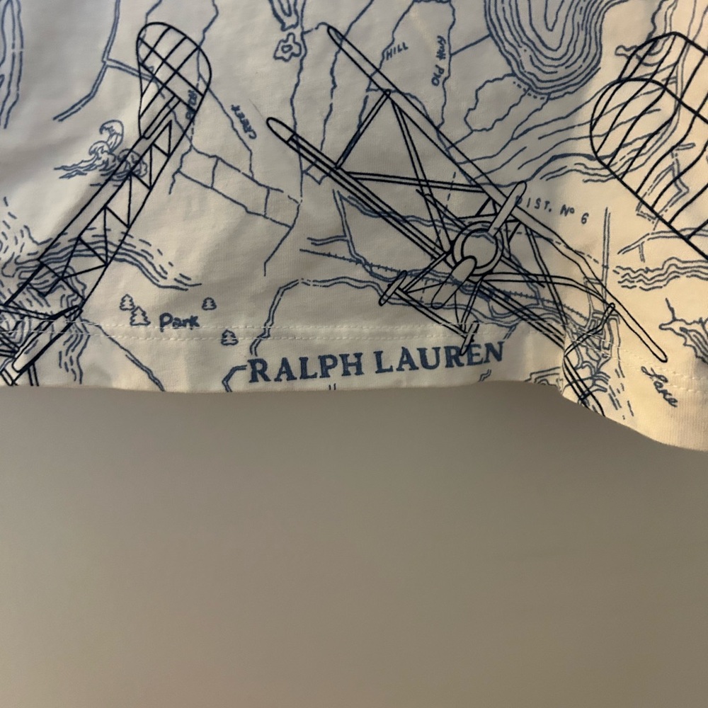 Polo Ralph Lauren White and Blue Graphic hooded t shirt - Picture 8 of 8